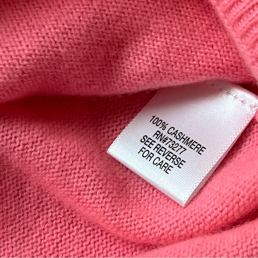 Pink 100% Cashmere Sweater Large Soft Pullover Easter NWT Spring Luxury Drop Hem - Picture 11 of 11